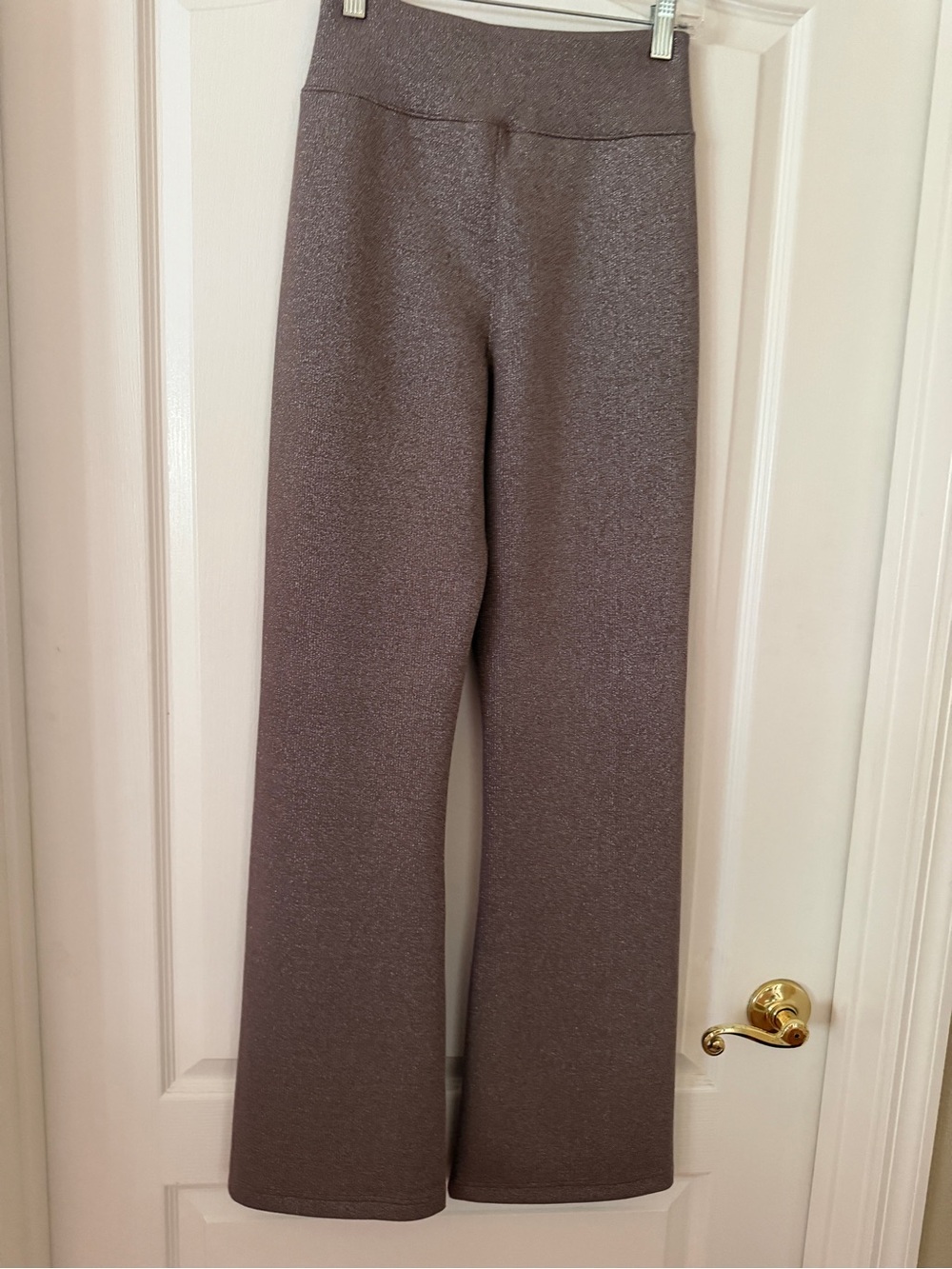 SPANX Wide-Leg Knit Pants in Shimmery Taupe